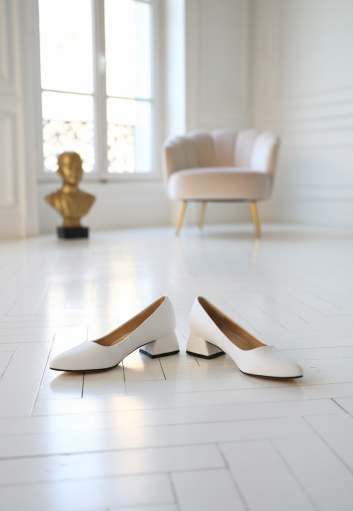 Desniy Beyaz Topuklu Ayakkabı – Temizliğin Zarafeti, Sezonun İkonu