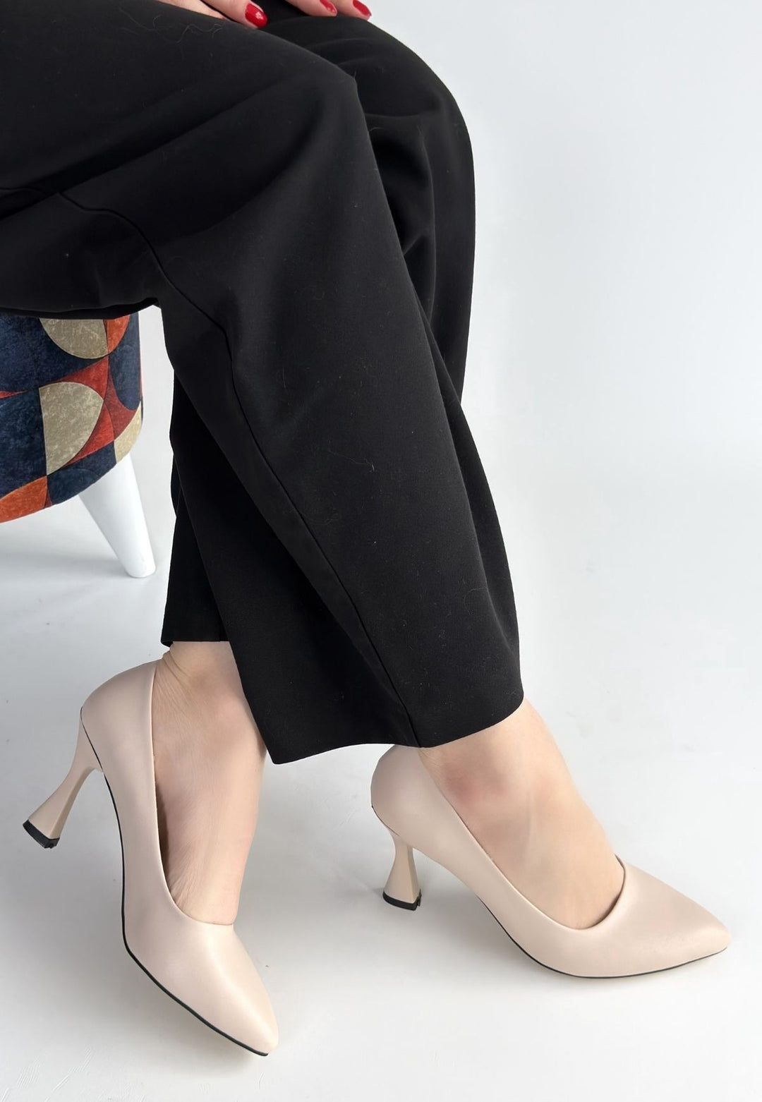 Ulba Bej Cilt Stiletto Ayakkabı