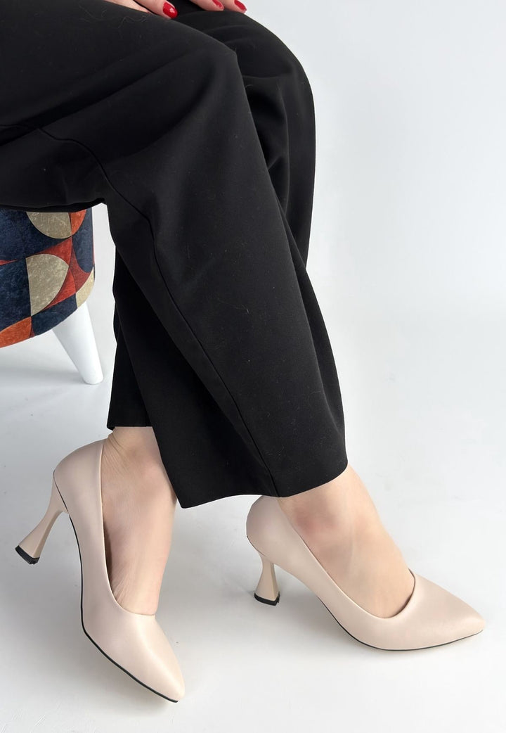 Ulba Bej Cilt Stiletto Ayakkabı