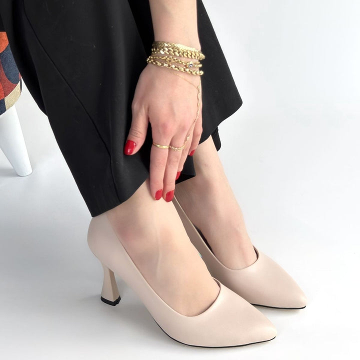 Ulba Bej Cilt Stiletto Ayakkabı