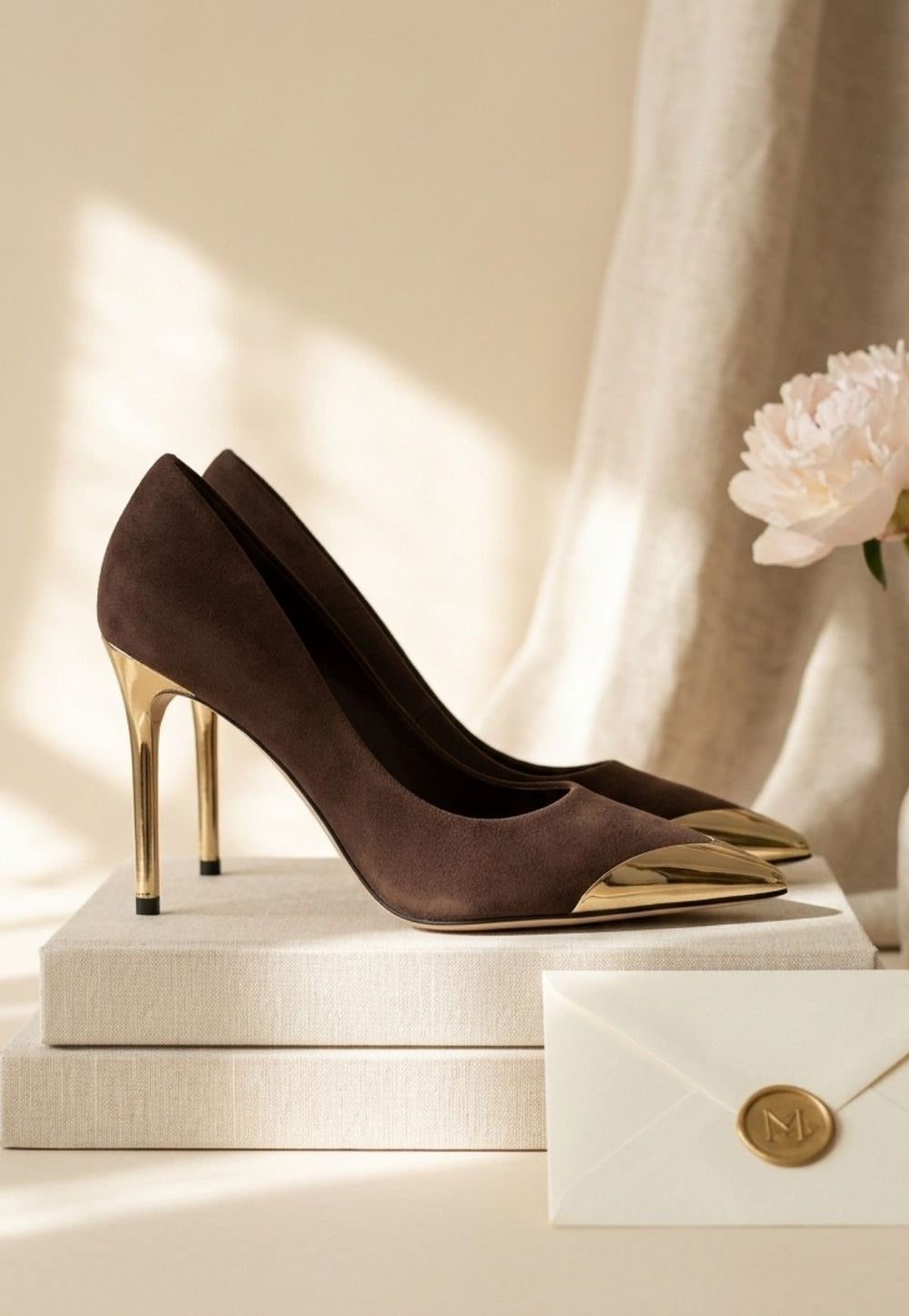 Alis Kahverengi Saten Stiletto Ayakkabı