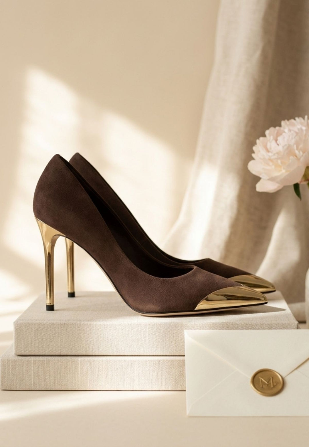 Alis Kahverengi Saten Stiletto Ayakkabı