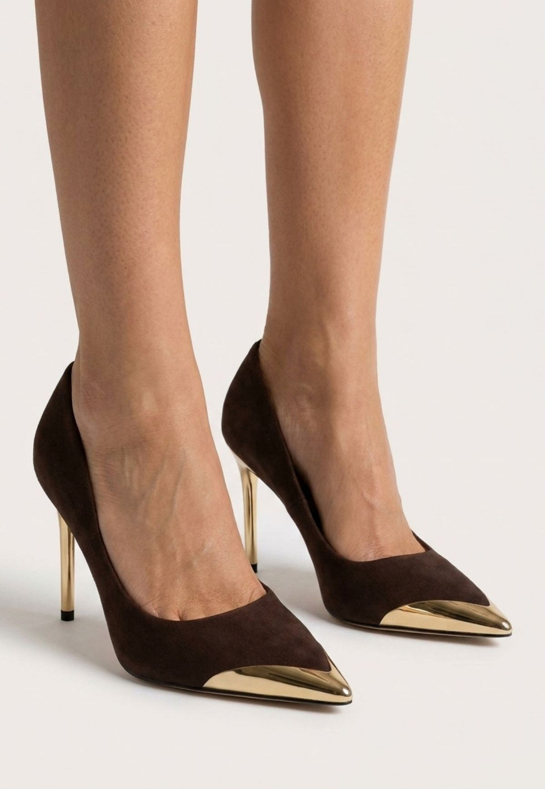 Alis Kahverengi Saten Stiletto Ayakkabı