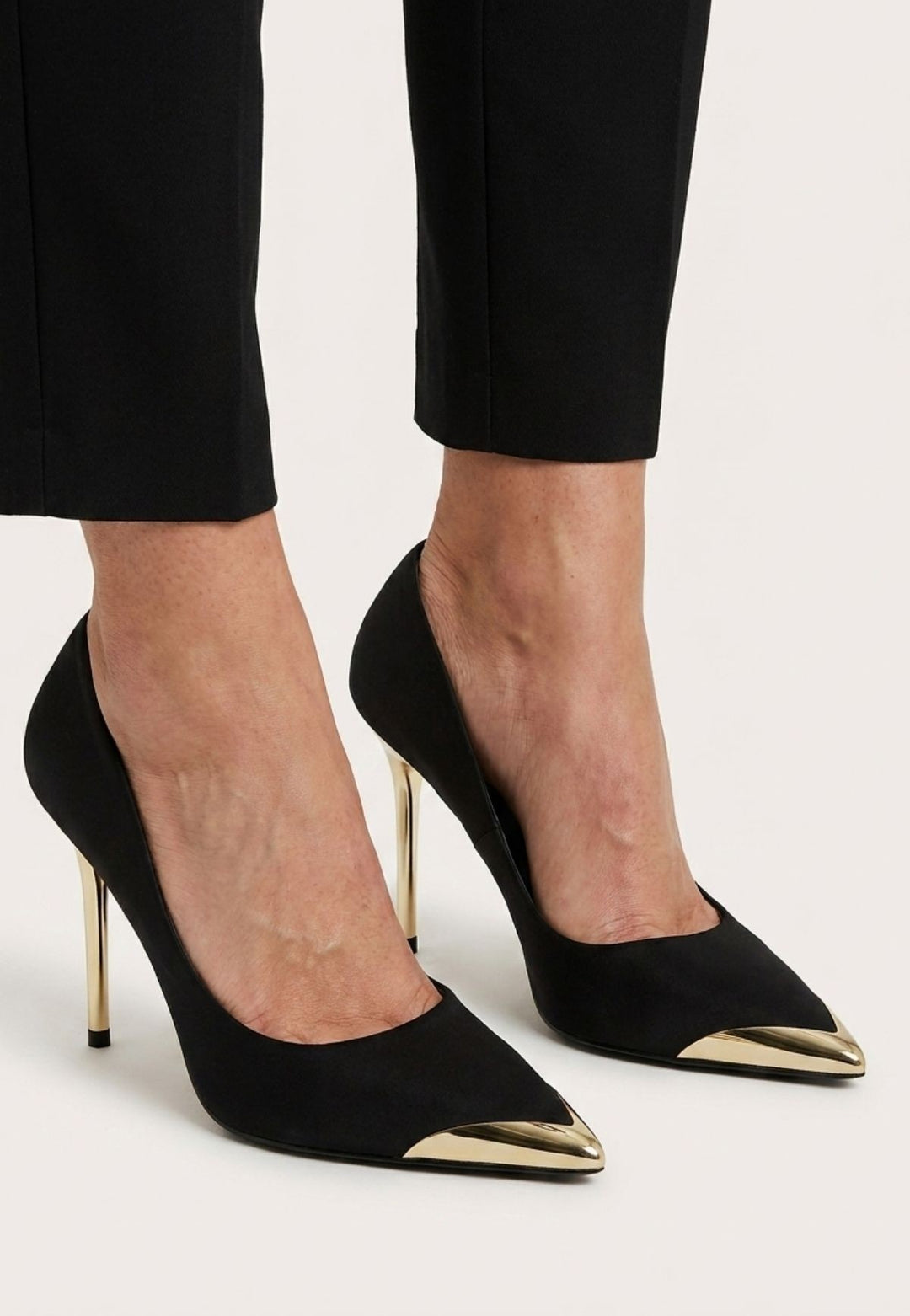 Alis Siyah Saten Stiletto Ayakkabı
