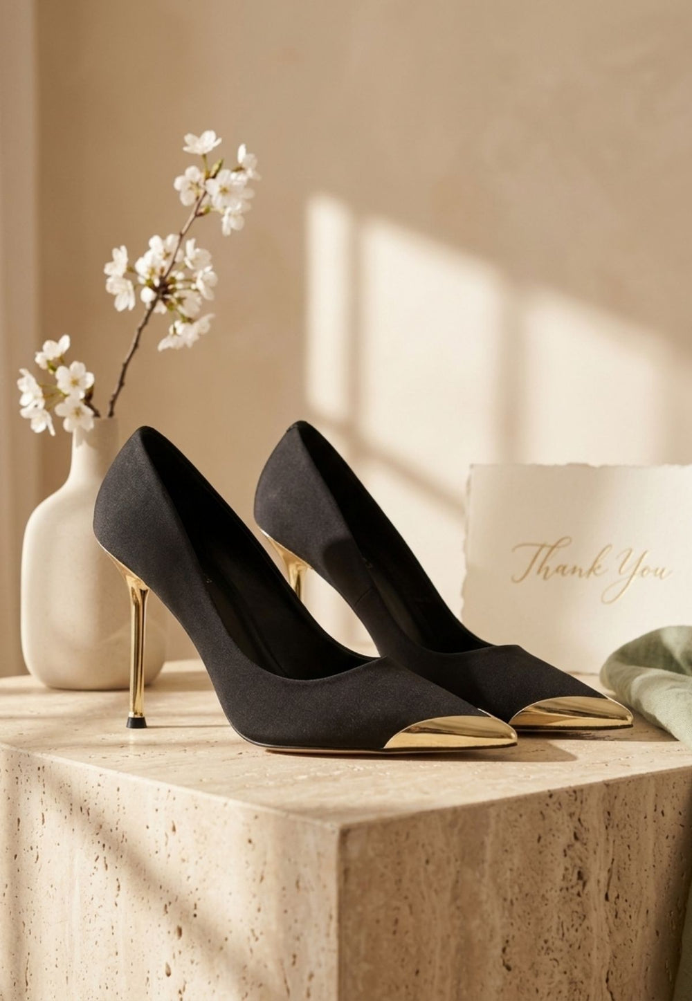 Alis Siyah Saten Stiletto Ayakkabı